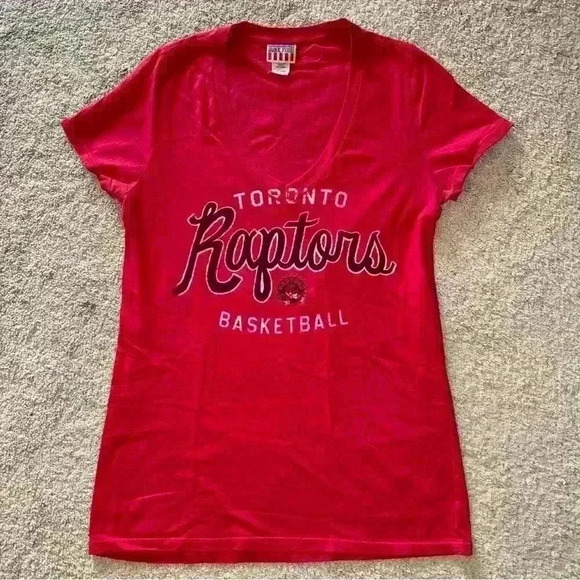 🔥VTG Classic Toronto Raptors Red T-Shirt Junk Food NBA Basketball Fan USA  Made - Picture 1 of 4